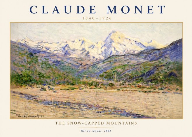 Monet The Snow-capped Mountains No5 - Póster