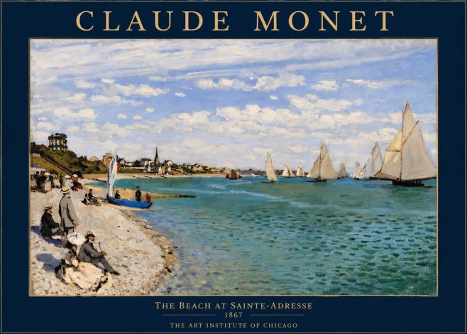 Monet The Beach at Sainte-adresse IV No2 - Póster