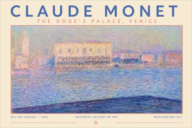 Monet The Doge's Palace, Venice No4 - Póster