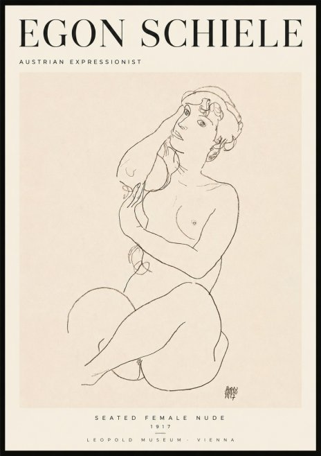 Schiele Seated Female Nude No2 - Póster