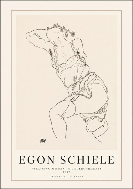 Schiele Reclining Woman in Undergarments No1 - Póster