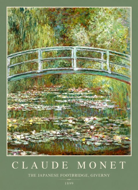 Monet The Japanese Footbridge, Giverny No2 - Póster