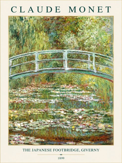 Monet The Japanese Footbridge, Giverny No3 - Póster