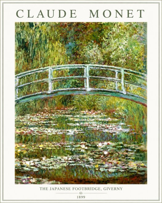 Monet The Japanese Footbridge, Giverny No6 - Póster