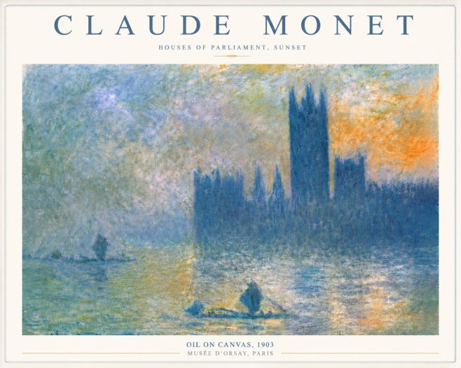 Monet Houses of Parliament, Sunset No6 - Póster