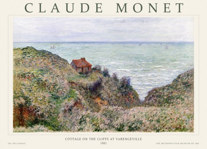 Monet Cottage on the Cliffs at Varengeville No1 - Póster