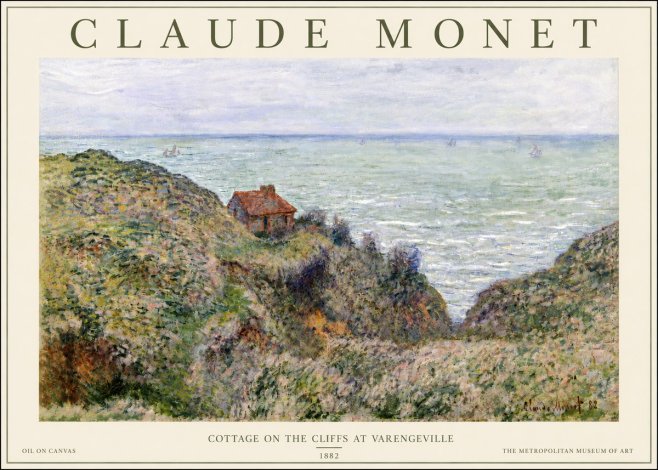 Monet Cottage on the Cliffs at Varengeville No3 - Póster