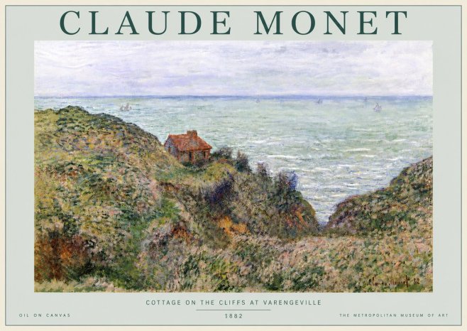 Monet Cottage on the Cliffs at Varengeville No4 - Póster
