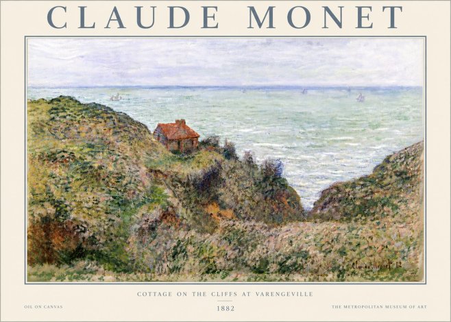 Monet Cottage on the Cliffs at Varengeville No6 - Póster