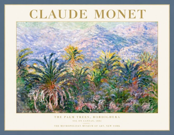 Monet The Palm Trees, Bordighera No5 - Póster