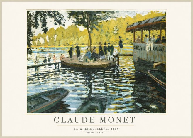 Monet La Grenouillère, 1869 No1 - Póster
