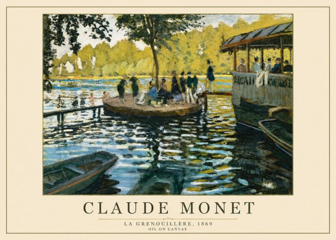 Monet La Grenouillère, 1869 No2 - Póster