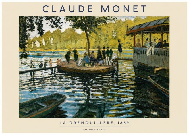 Monet La Grenouillère, 1869 No4 - Póster