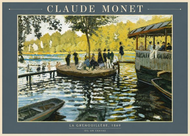 Monet La Grenouillère, 1869 No6 - Póster
