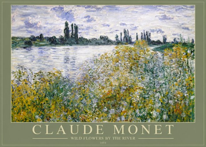 Monet Wild Flowers by the River No2 - Póster