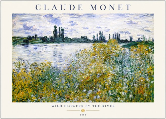 Monet Wild Flowers by the River No3 - Póster