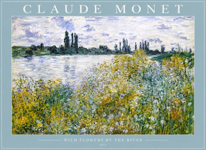 Monet Wild Flowers by the River No4 - Póster