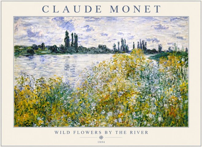 Monet Wild Flowers by the River No5 - Póster
