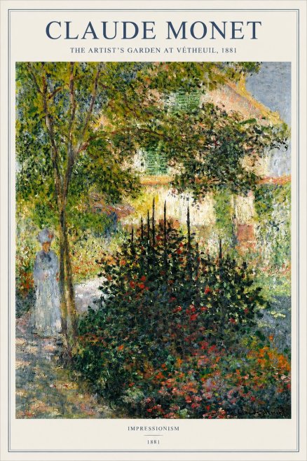 Monet The Artist's Garden at Vétheuil II No2 - Póster