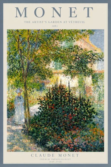 Monet The Artist's Garden at Vétheuil II No4 - Póster