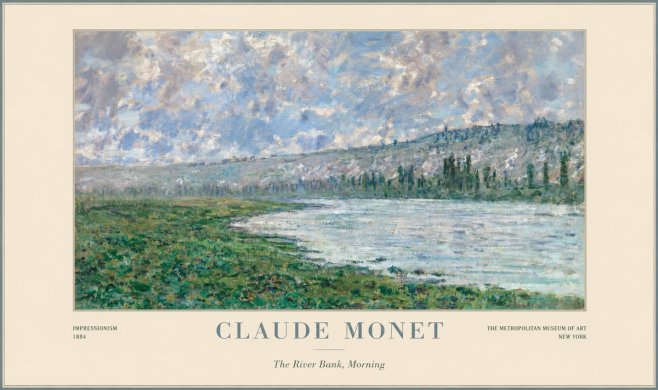 Monet The River Bank, Morning No1 - Póster