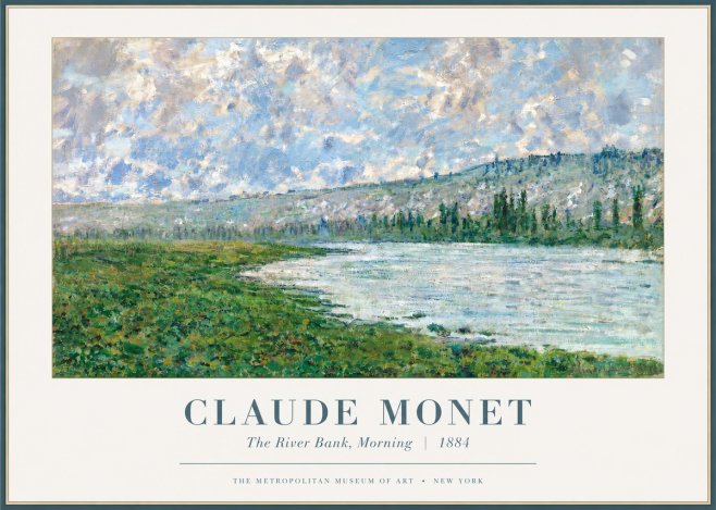 Monet The River Bank, Morning No2 - Póster