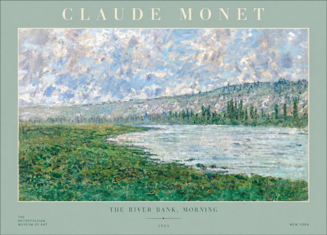 Monet The River Bank, Morning No3 - Póster