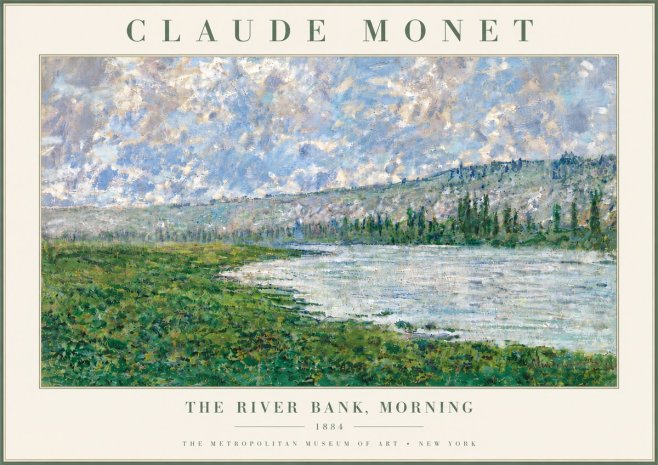 Monet The River Bank, Morning No6 - Póster