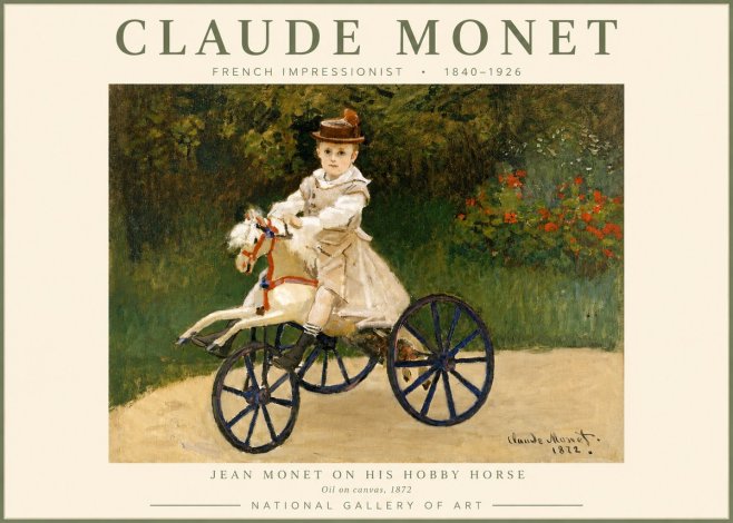 Monet Jean Monet on His Hobby Horse No2 - Póster
