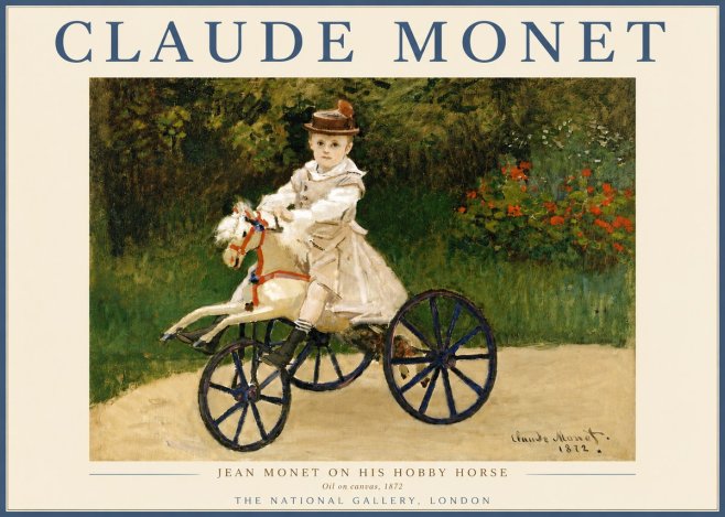 Monet Jean Monet on His Hobby Horse No3 - Póster