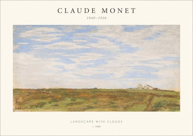 Monet Landscape with Clouds No1 - Póster