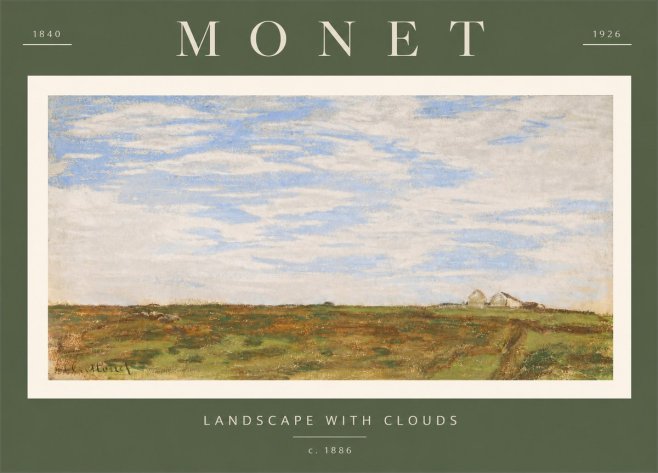 Monet Landscape with Clouds No2 - Póster