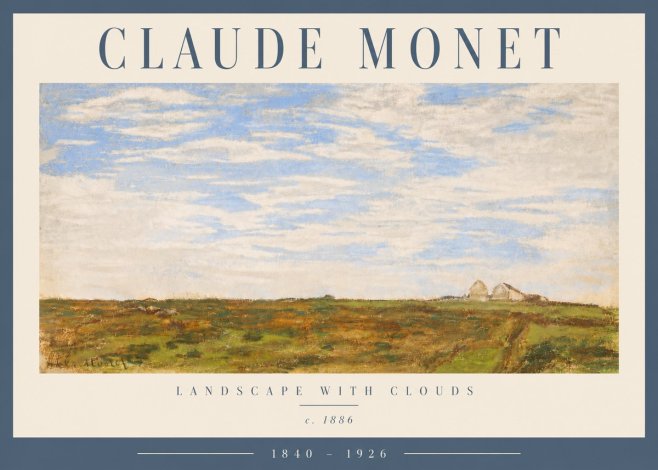 Monet Landscape with Clouds No5 - Póster