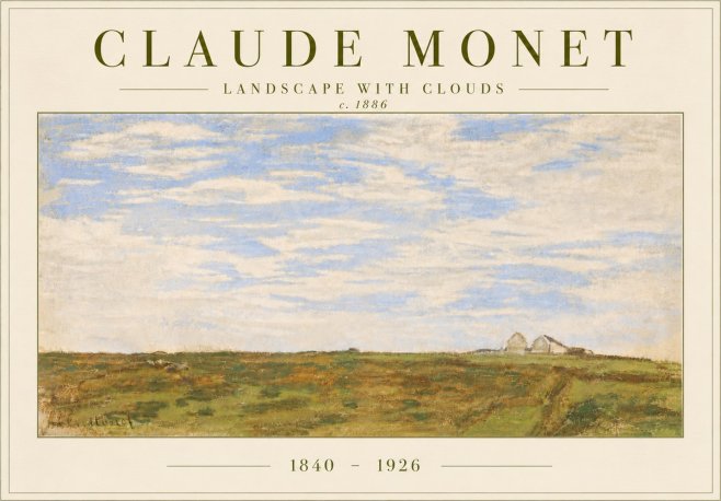 Monet Landscape with Clouds No6 - Póster