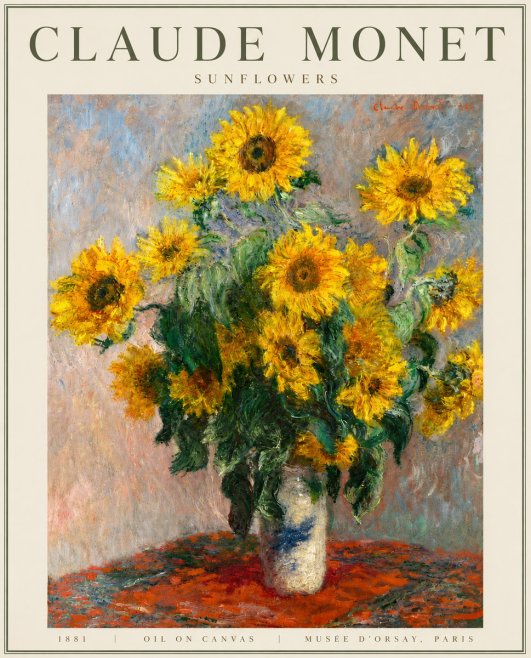 Monet Sunflowers No4 - Póster