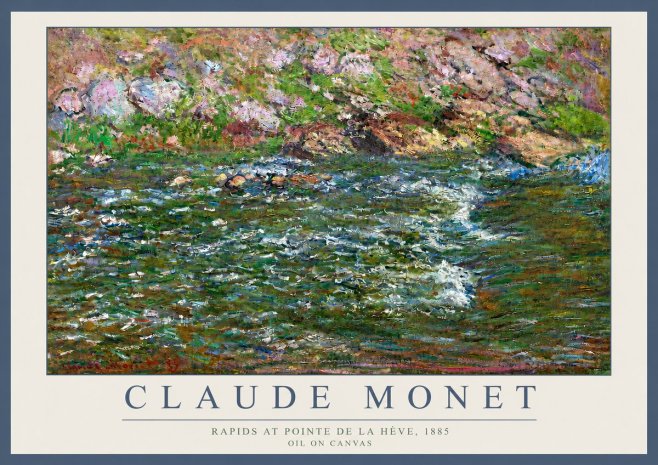 Monet Rapids at Pointe De La Hève, 1885 No3 - Póster