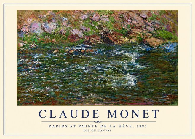 Monet Rapids at Pointe De La Hève, 1885 No5 - Póster