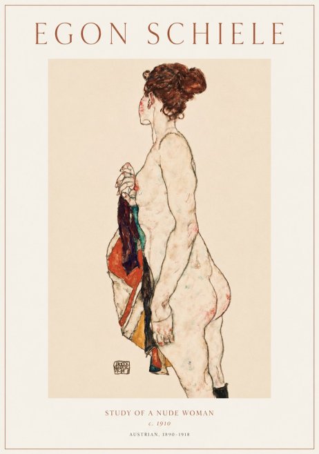 Schiele Study of a Nude Woman No1 - Póster
