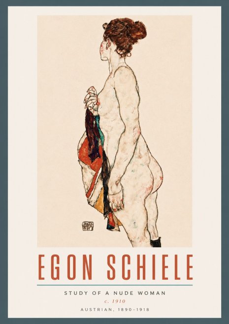 Schiele Study of a Nude Woman No2 - Póster