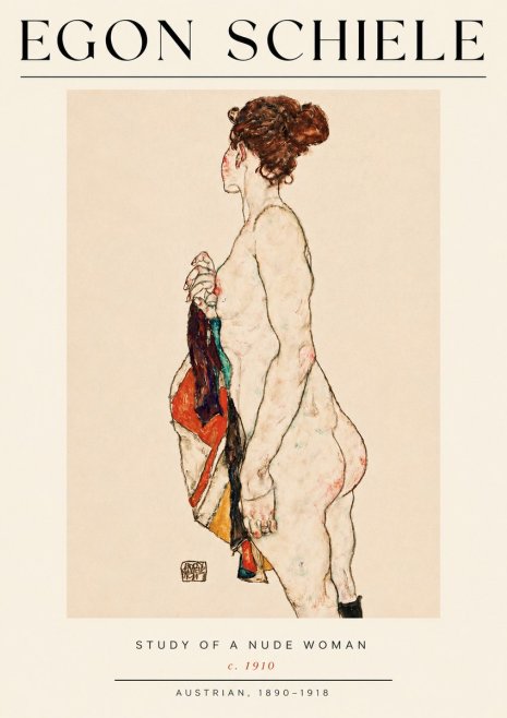 Schiele Study of a Nude Woman No4 - Póster