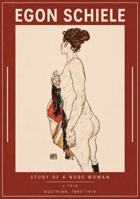 Schiele Study of a Nude Woman No5 - Póster