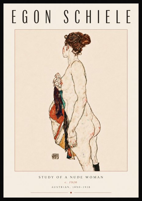 Schiele Study of a Nude Woman No6 - Póster