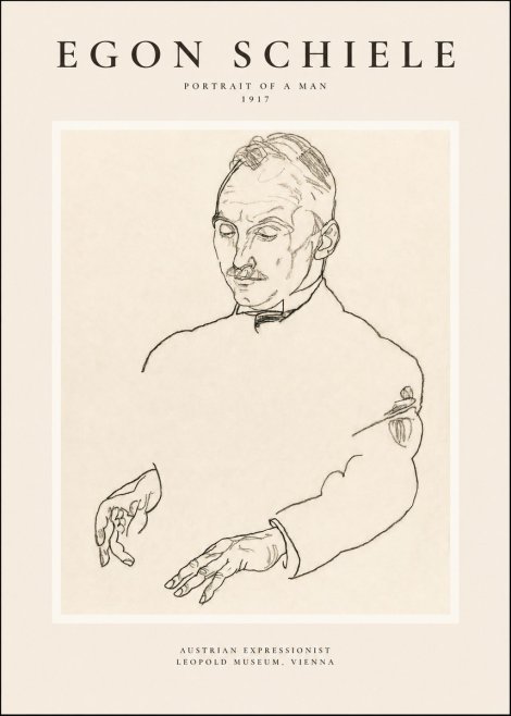 Schiele Portrait of a Man No1 - Póster