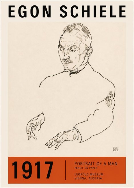 Schiele Portrait of a Man No2 - Póster