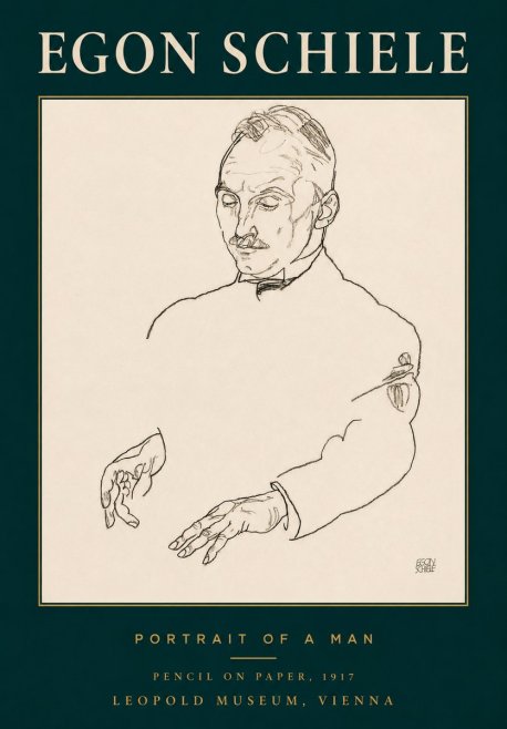 Schiele Portrait of a Man No3 - Póster