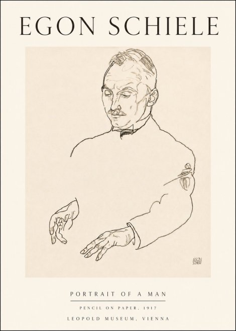 Schiele Portrait of a Man No4 - Póster