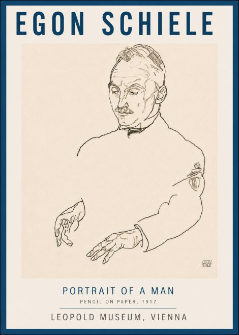 Schiele Portrait of a Man No6 - Póster