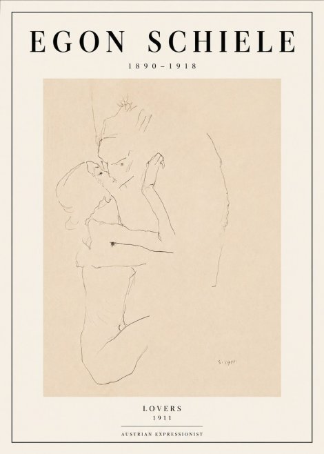 Schiele Lovers No3 - Póster