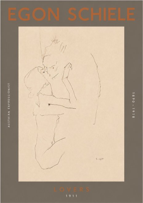 Schiele Lovers No4 - Póster