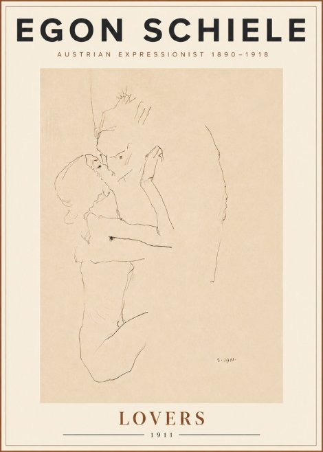 Schiele Lovers No5 - Póster